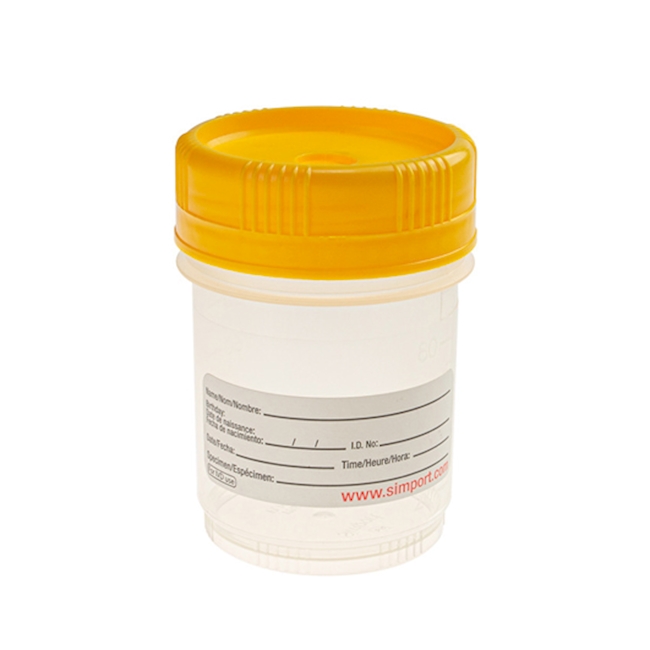 Proben-Becher PP 120 ml Deckel gelb